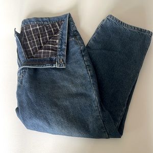 L.L. Bean Double L Flannel Natural Fit Lined Jeans 100% Cotton Size 38/30